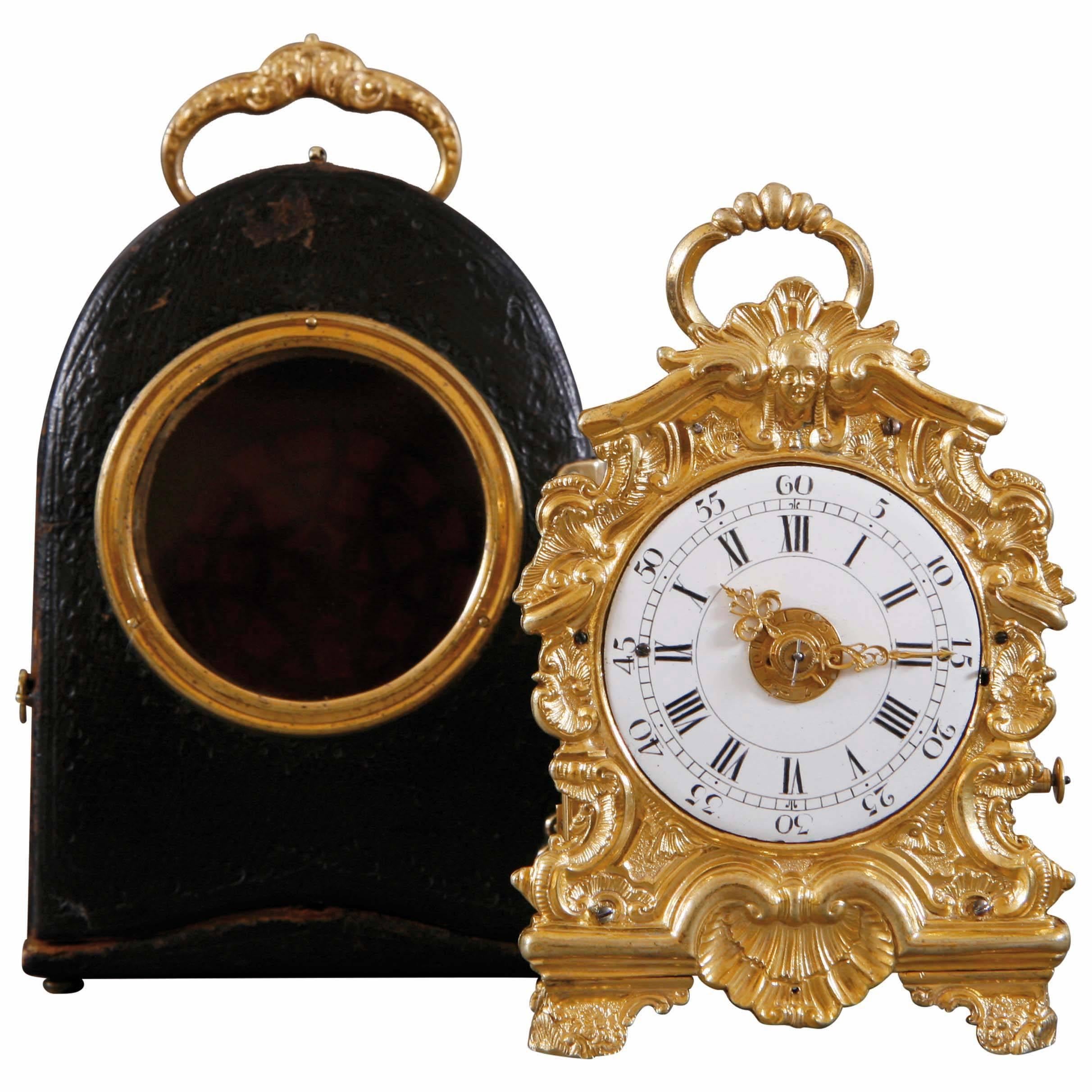 Baroque Carriage Clock by Jacob Guldan, Bratislava circa 1740-1750 For Sale