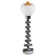 20th Century Italian Modern Mazzega Chrome Floor Light by Toni Zuccheri