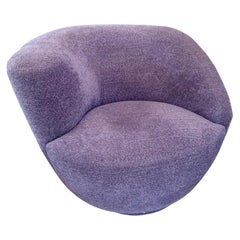 Post Modern Nautilus Corksrew Swivel Chair with Newer Lavender Donghia Fabric