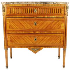 Antique Small Louis XVI Style Marquetry Commode in the Manner of N. Petit (1732-1794)