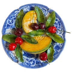 Vintage French Christine Viennet Hand Crafted "Trompe L'Oeil" Fruit Art Plate