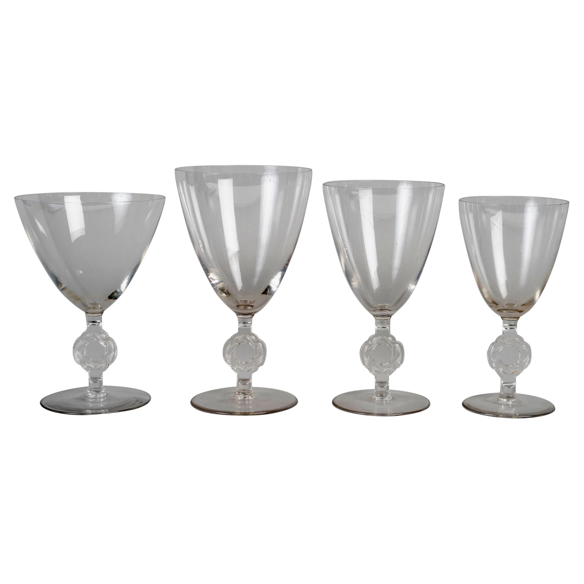 1926 René Lalique - Set di 60 bicchieri Ribeauvillé in vetro Stella di David