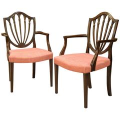 Antique Pair of Hepplewhite Style Carver Chairs