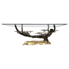 Bronze bonsai coffee table by Willy daro, 1970s
