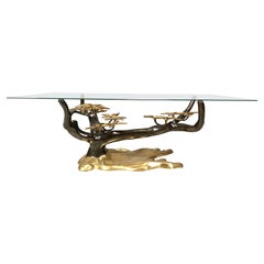 Bronze bonsai coffee table by Willy daro, 1970s