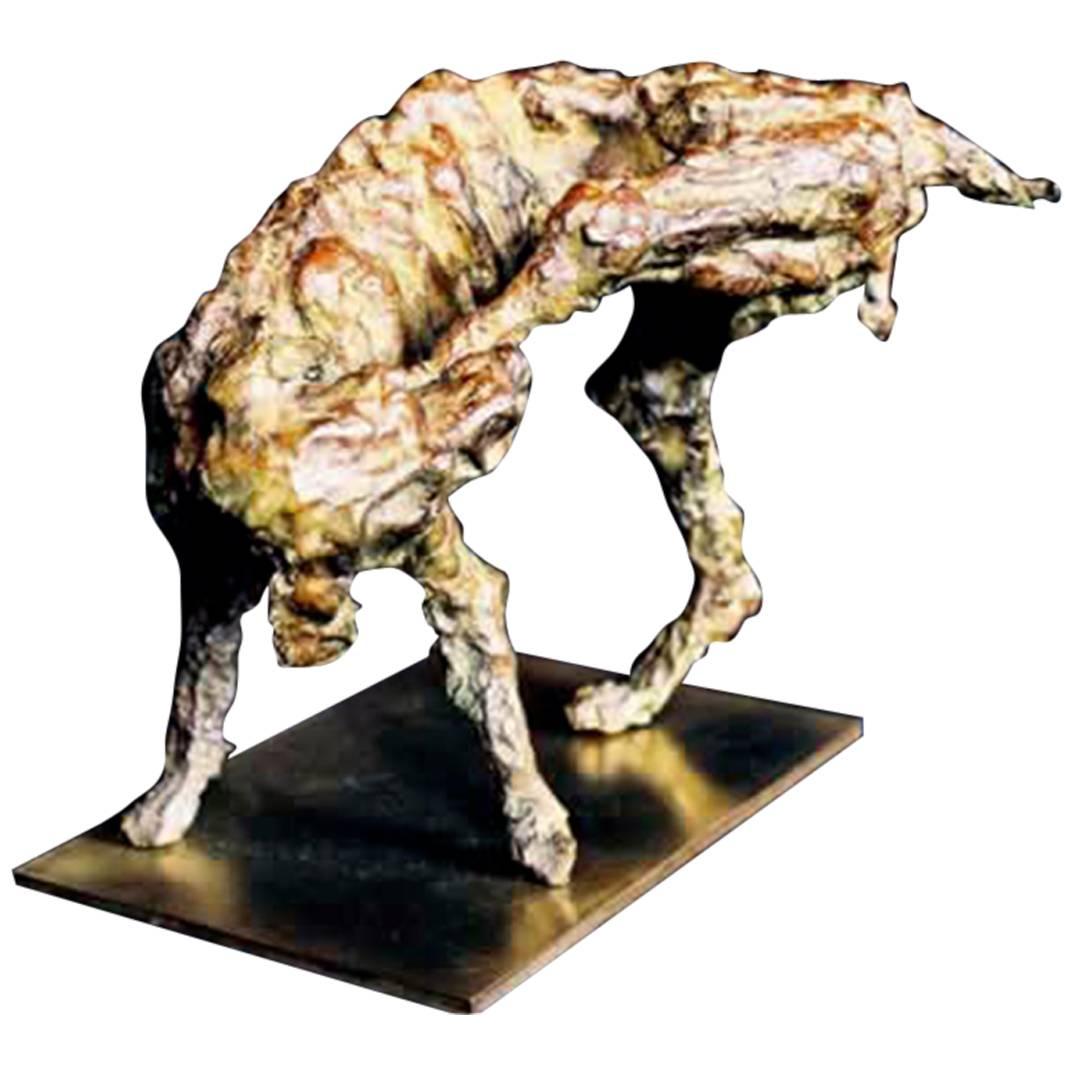 Bronze Sculpture "the Dog" by Emmée Parizot For Sale