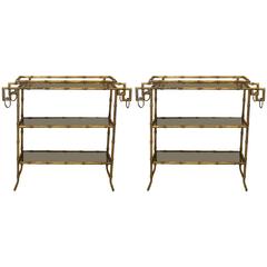 Pair of 20th Century Italain Matel Side Tables Etagere