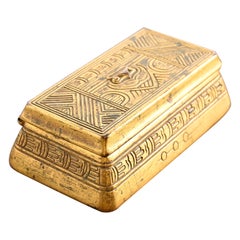 Tiffany Studios New York American Indian Bronze Doré Box