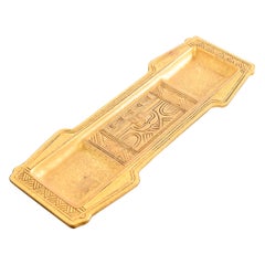 Tiffany Studios New York American Indian Bronze Doré Pen Tray