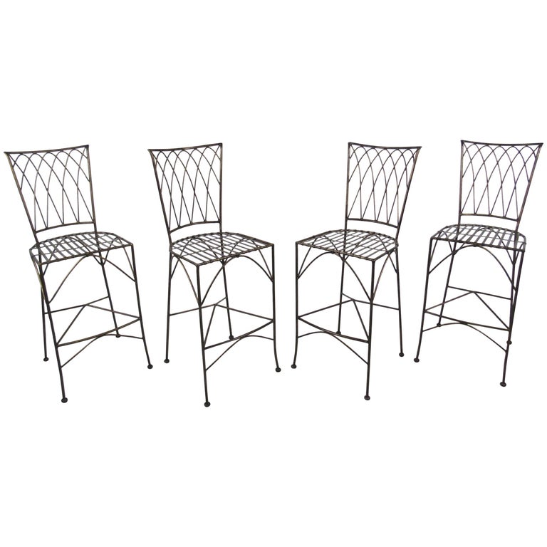 Set of Four Modern Bar Stools For Sale at 1stDibs
