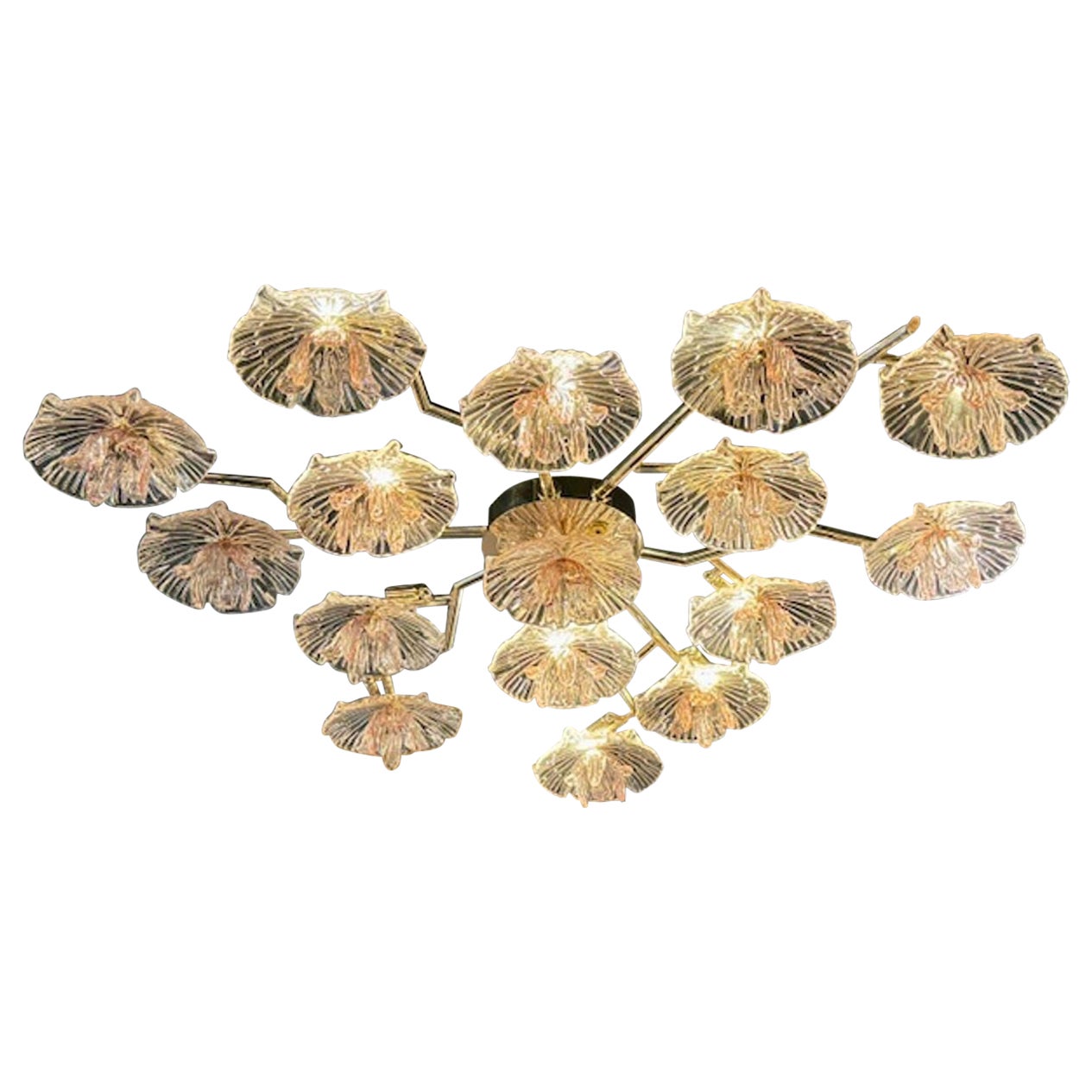 Flor de cristal rosa de Murano