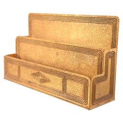 Tiffany Studios New York Graduate Pattern Bronze Doré Porte-lettres