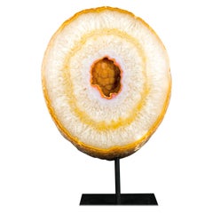 Rare Galaxy Agate Geode with Natural Orange Galaxy Druzy, Gallery Agate Specimen
