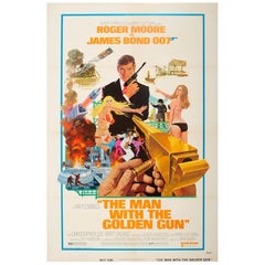 Póster de película original de época El hombre de la pistola de oro James Bond 007 McGinnis