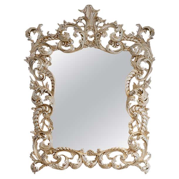 Rococo style Mirror handmade branching ripples in curls slight floral ...