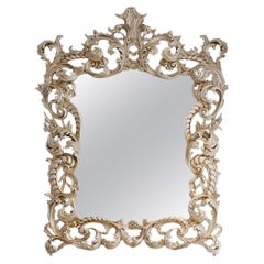 Rococo style Mirror handmade branching ripples in curls slight floral arabesques