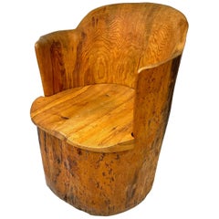 20th Century Kubbestol Pine Chair. Sweden.
