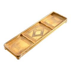 Tiffany Studios New York Graduate Pattern Bronze Doré Pen Tray