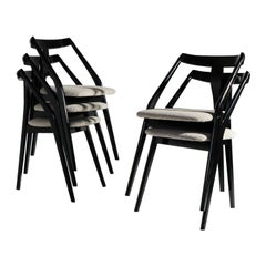German, Set of five stackable dining chairs