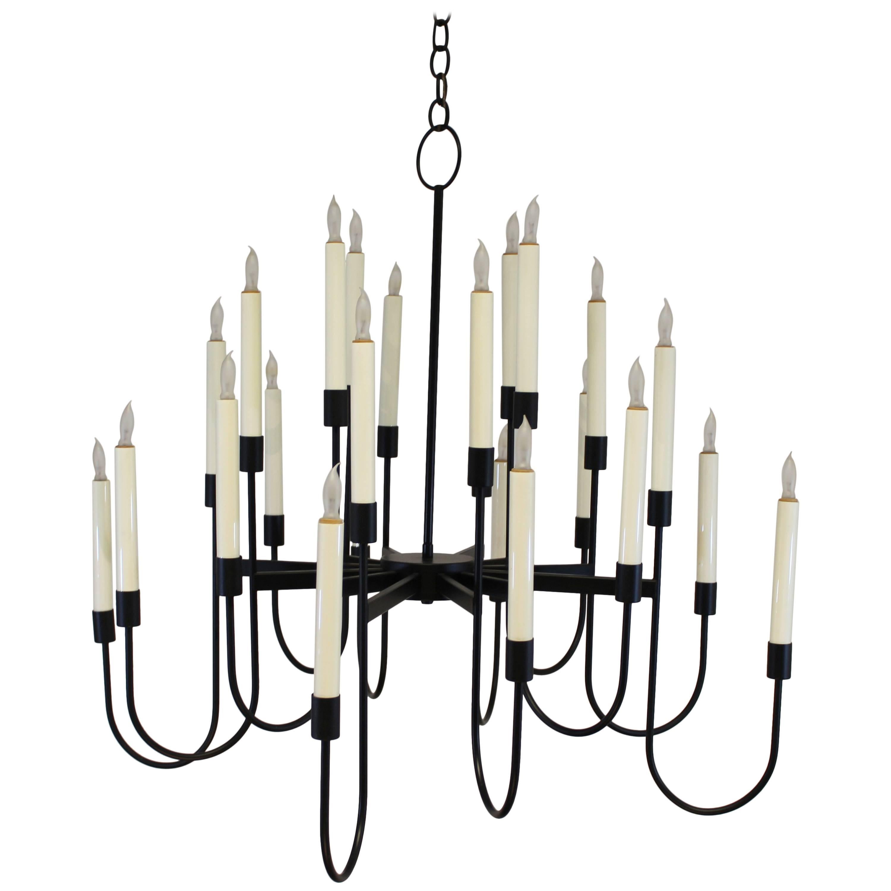 Exceptional 24 Arm Chandelier Attributed to Lightolier 