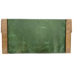 Tiffany Studios, New York, Amerikanisch-indische Bronze-Blatterendeckel mit Ledereinband, Tiffany