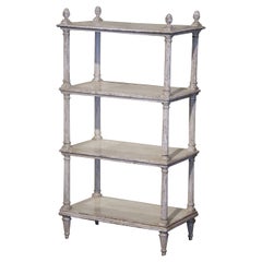 19th Century French Louis XVI Carved and Painted Free Standing Shelf