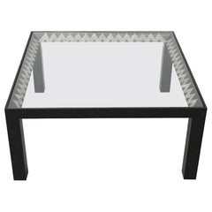 Maitland Smith Tessellated Marble Coffee Table with Glass Top, 1970