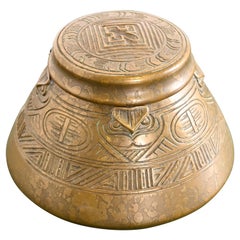 Tiffany Studios New York American Indian Bronze Doré Inkwell