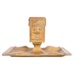 Tiffany Studios New York American Indian Pattern Bronze Doré Match Box Holder