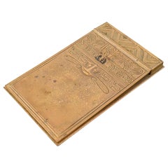 Tiffany Studios New York American Indian Bronze Doré Notizblockhalter