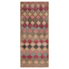 Vintage Zeki Múren Läufer in Brown mit buntem Blumenmuster von Rug & Kilim