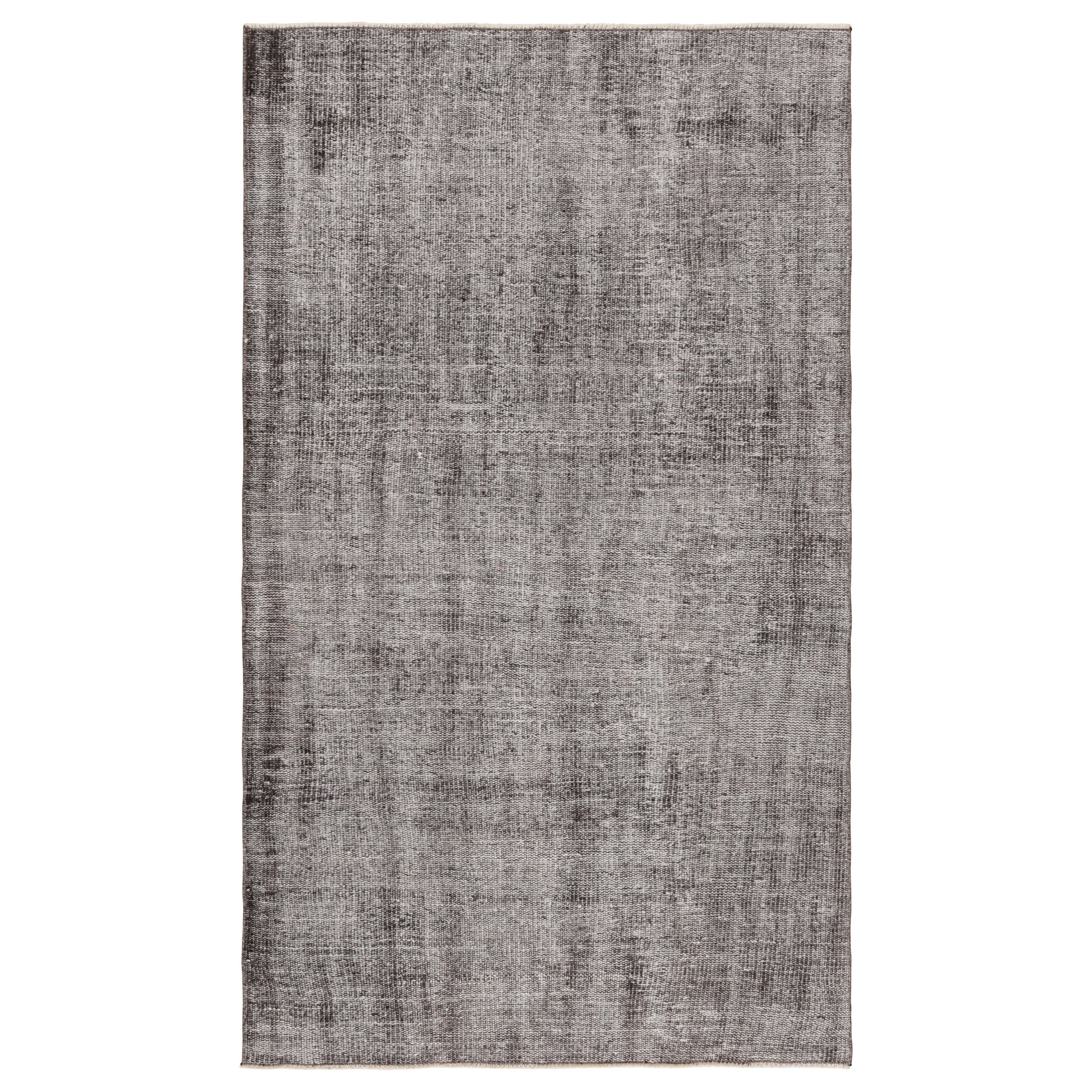 Tapis de course turc vintage à motifs noirs et blancs, de Rug & Kilim