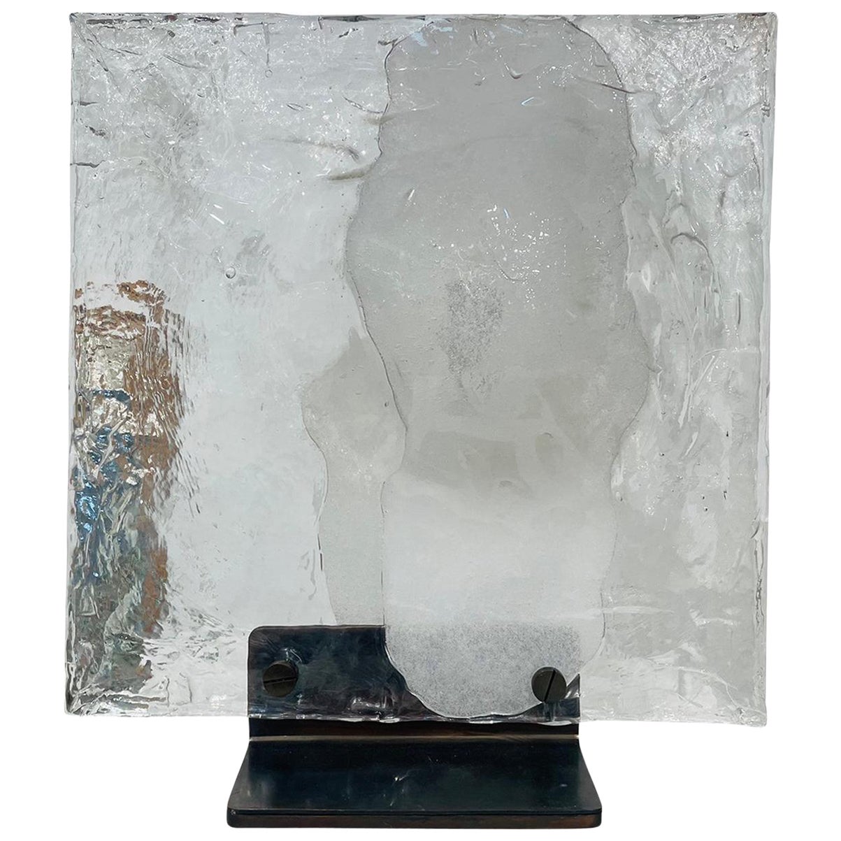 20. Jahrhundert Italienische Vintage Murano Glas Tischlampe von Paolo Venini geräuchert