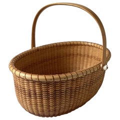 Cesta Nantucket Vintage Firmada con Asa