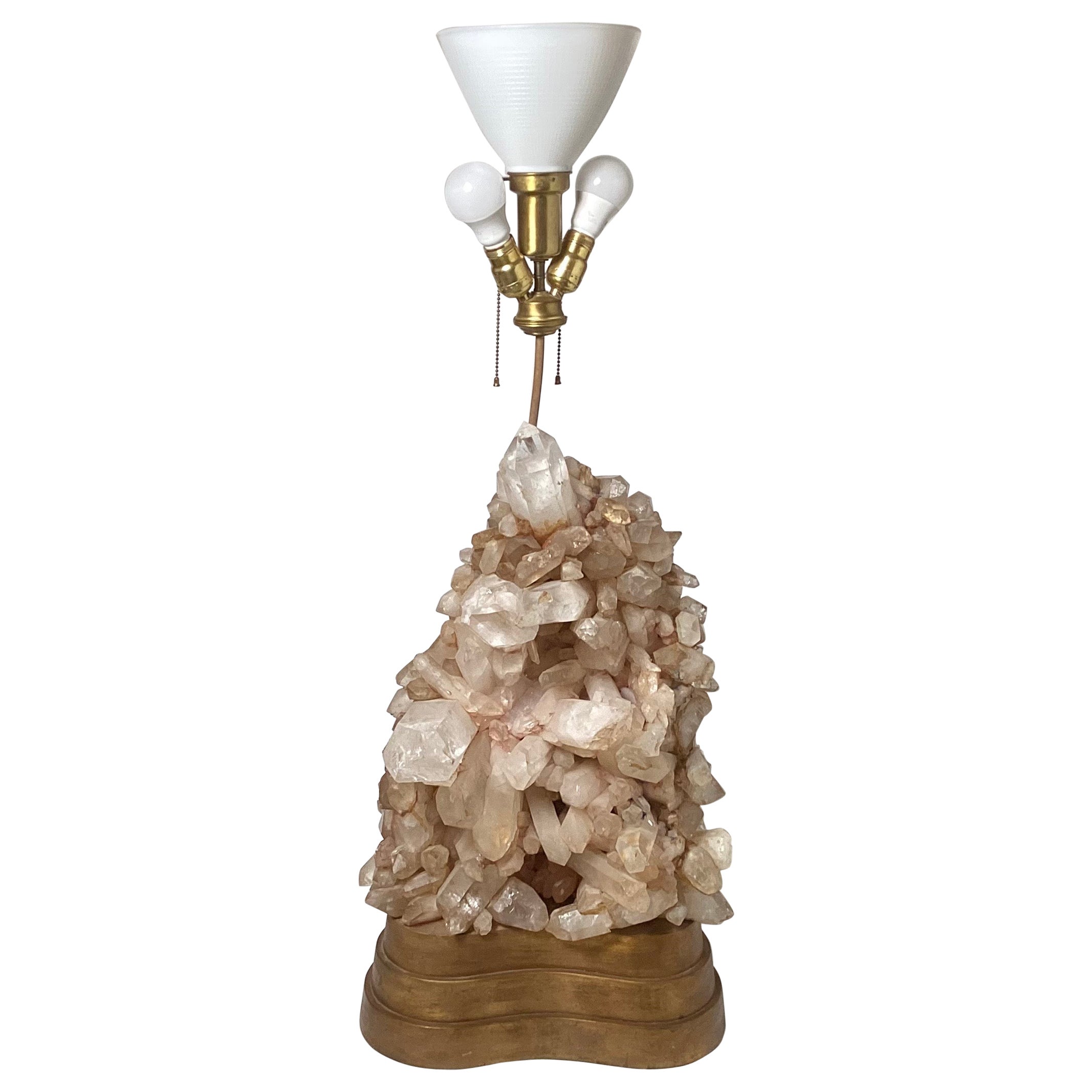 Massive Carole Stupell Natural Rock Crystal Lamp