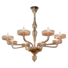 Murano Pink 8-Light Chandelier