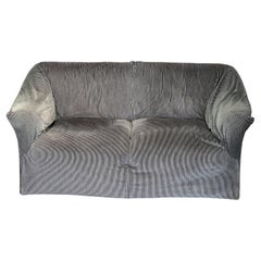 1970s Mario Bellini for Cassina Tentazione Striped Sofa in Dark Green