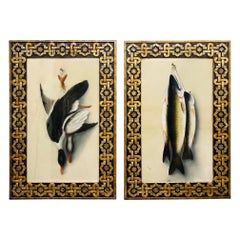 Paar, gerahmte Trompe l'Oeil-Pastellzeichnungen in Museumsqualität aus dem 19.