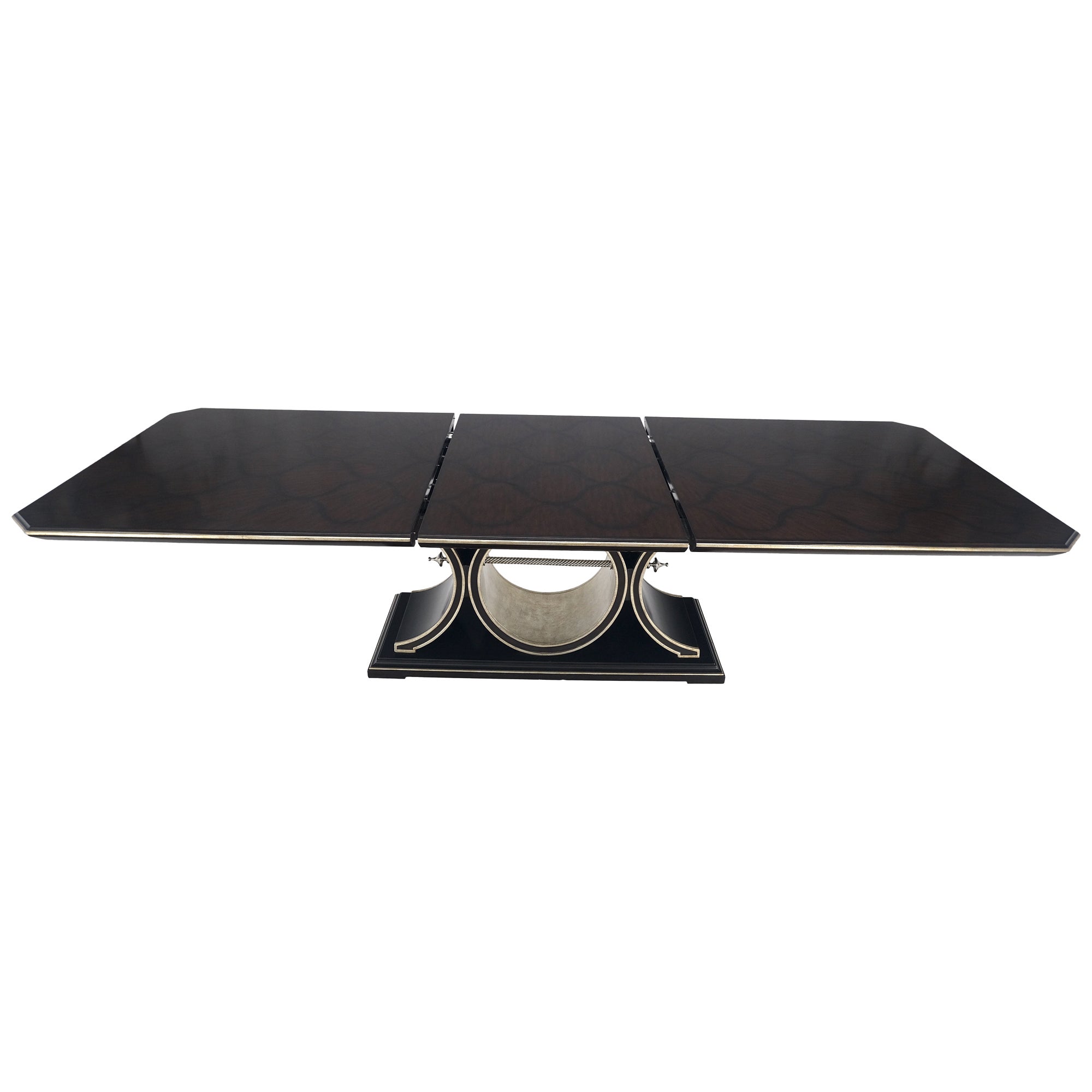 Maitland Smith Bolero 8' Long Dining Table 127" Total Length One Leaf Espresso en vente