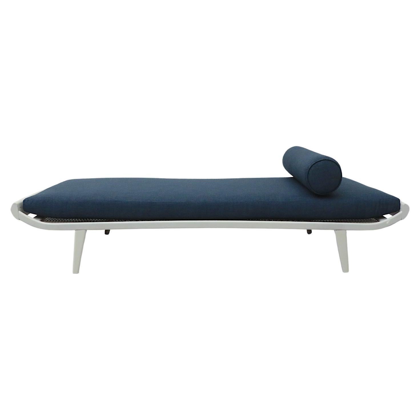 1960's "Cleopatra" Narrow Daybed with Sapphire Blue Mattress and Bolster