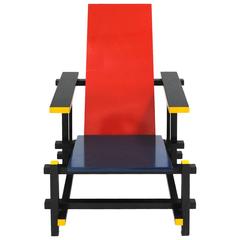 Chaise rouge et bleue 365 de Gerrit Thomas Rietveld pour Cassina