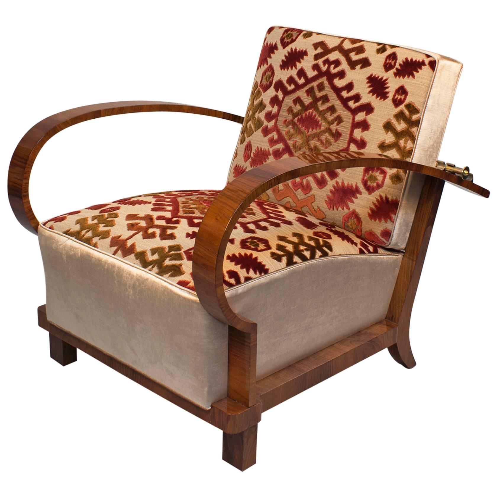 Art Deco reclining armchair For Sale