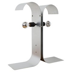 Mid-Century Francois Monnet Inspired Bent Sheet Metal Double Sided Table Lamp