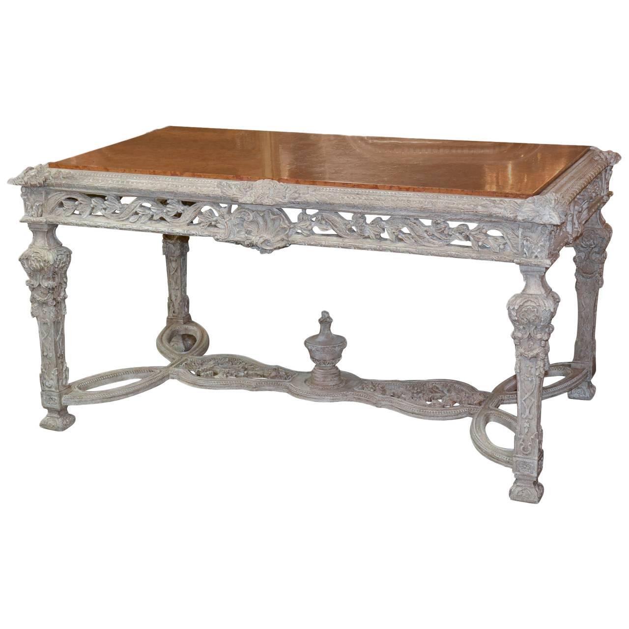 Beautiful French Carved and Painted Center Table