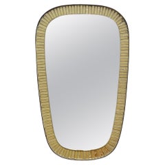 Berthold Müller 1950s Brass Mosaic Mirror Oerlinghausen, Germany