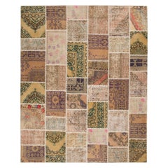 Handmade Turkish Oushak Patchwork Rug Reimagined, Custom Options Available