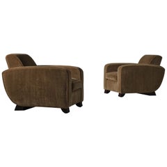 Pair of Art Deco club chairs attributed to Alfred Porteneuve, France 1930s