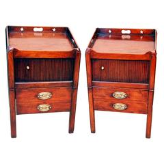 Used Georgian Matched Pair Tray Top Commodes