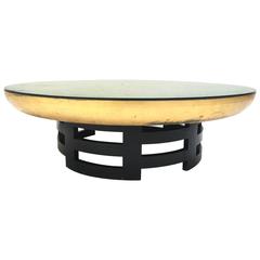 'Lotus' Gold leaf Muller & Barring Coffee Table for Kittinger USA, 1950s 9