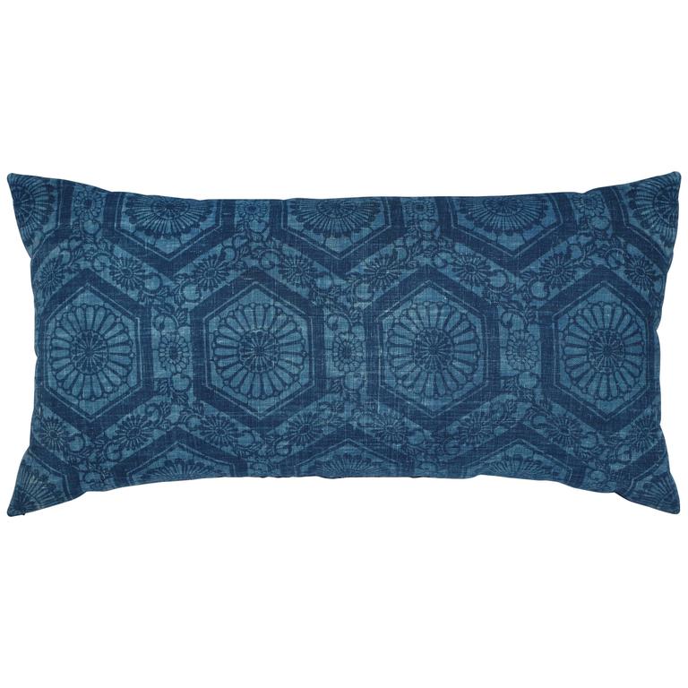 An Early 20th Century Japanese Indigo Katazome Pillow at 1stdibs